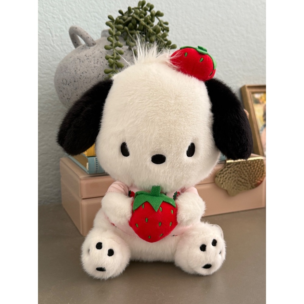 Sanrio Pochacco Strawberry Series Plush Pink Outfit 2025 Kawaii Japan Style